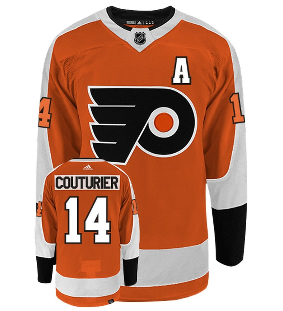 Sean Couturier Philadelphia Flyers Adidas Primegreen Authentic Home NHL Hockey Jersey - Front/Back View