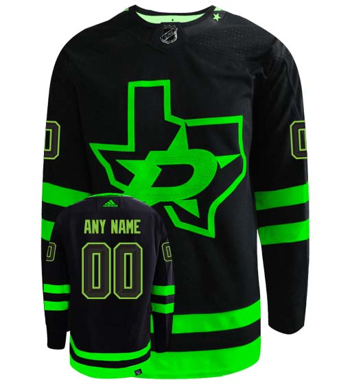 Dallas Stars Adidas Primegreen Authentic Third Alternate NHL Hockey Jersey - Front/Back View