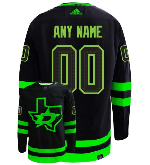 Dallas Stars Adidas Primegreen Authentic Third Alternate NHL Hockey Jersey - Back/Front View