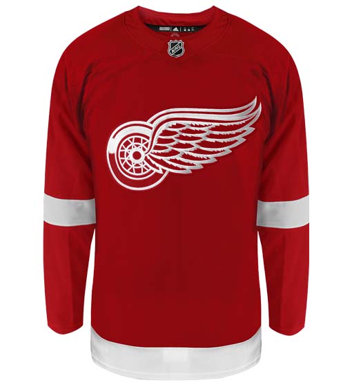 Detroit Red Wings Adidas Primegreen Authentic Home NHL Hockey Jersey - Front View