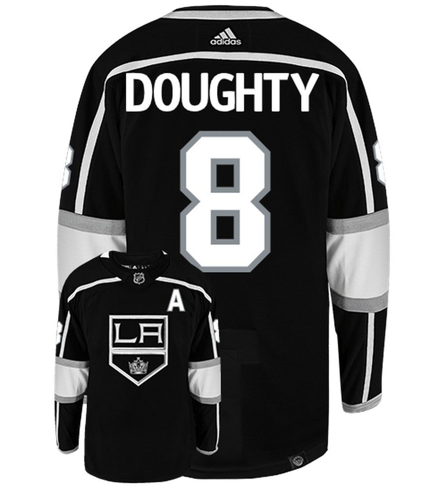 Drew Doughty Los Angeles Kings Adidas Primegreen Authentic Home NHL Hockey Jersey - Back/Front View