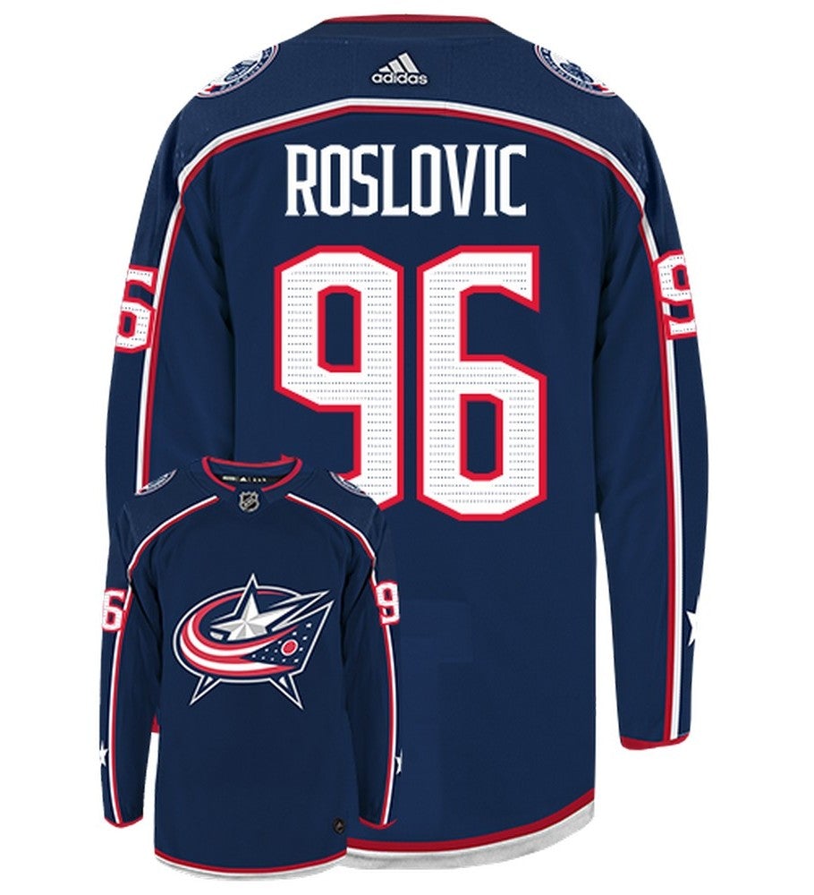 Jack Roslovic Columbus Blue Jackets  Adidas Authentic Home NHL Hockey Jersey