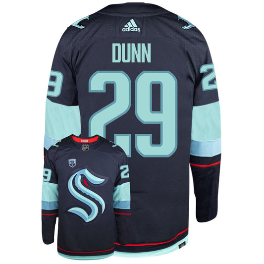 Vince Dunn Seattle Kraken Adidas Primegreen Authentic Home NHL Hockey Jersey - Back/Front View