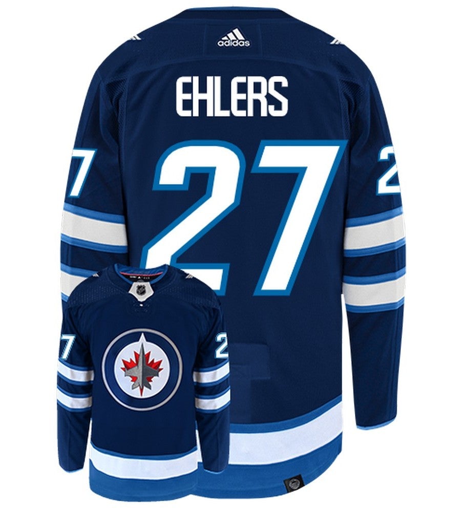 Nikolai Ehlers Winnipeg Jets Adidas Primegreen Authentic Home NHL Hockey Jersey - Back/Front View
