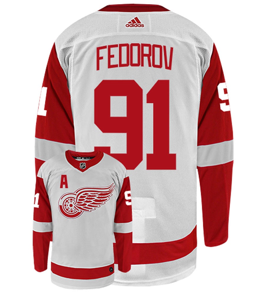 Sergei Fedorov Detroit Red Wings Adidas Authentic Away NHL Vintage Hockey Jersey
