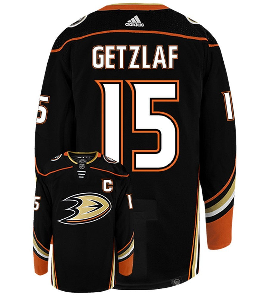 Ryan Getzlaf Anaheim Ducks Adidas Primegreen Authentic Home NHL Hockey Jersey - Back/Front View