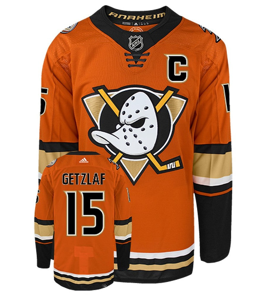 Ryan Getzlaf Anaheim Ducks Adidas Primegreen Authentic Alternate NHL Hockey Jersey - Front/Back View