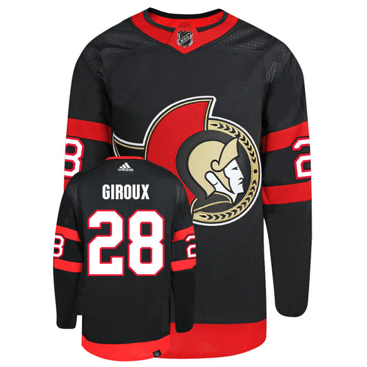 Claude Giroux Ottawa Senators Adidas Primegreen Authentic NHL Hockey Jersey - Front/Back View