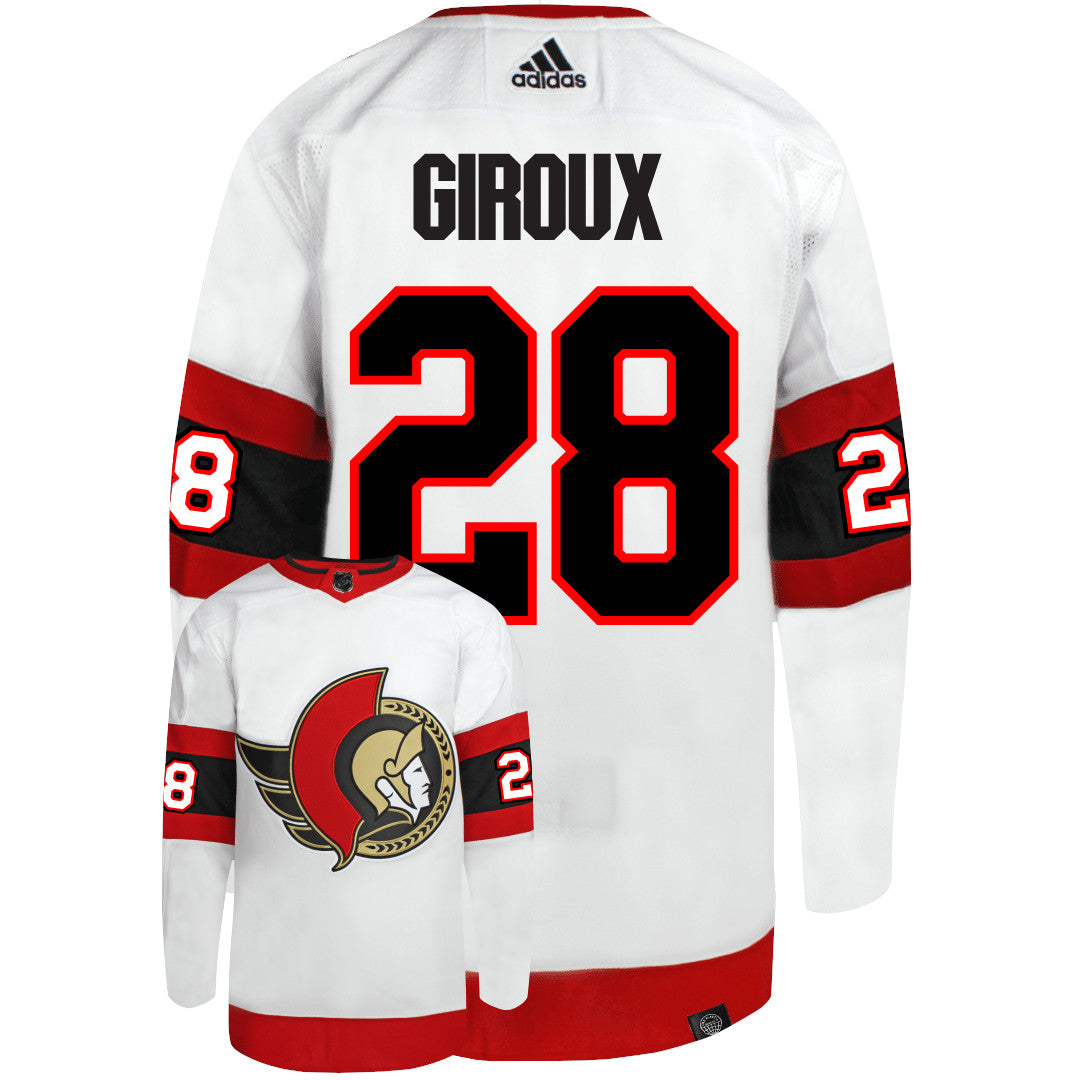 Claude Giroux Ottawa Senators Adidas Primegreen Authentic NHL Hockey Jersey - Back/Front View