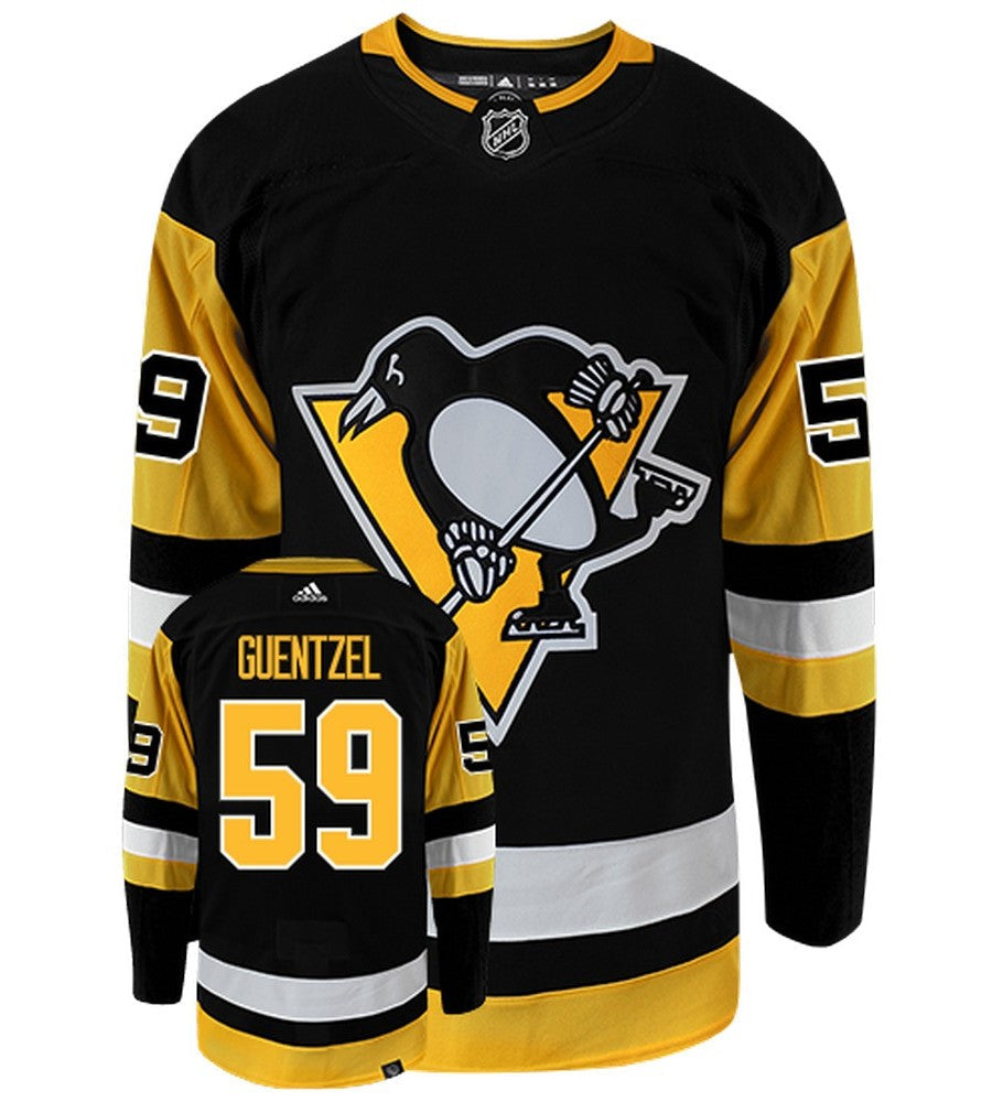 Jake Guentzel Pittsburgh Penguins Adidas Primegreen Authentic Home NHL Hockey Jersey - Front/Back View