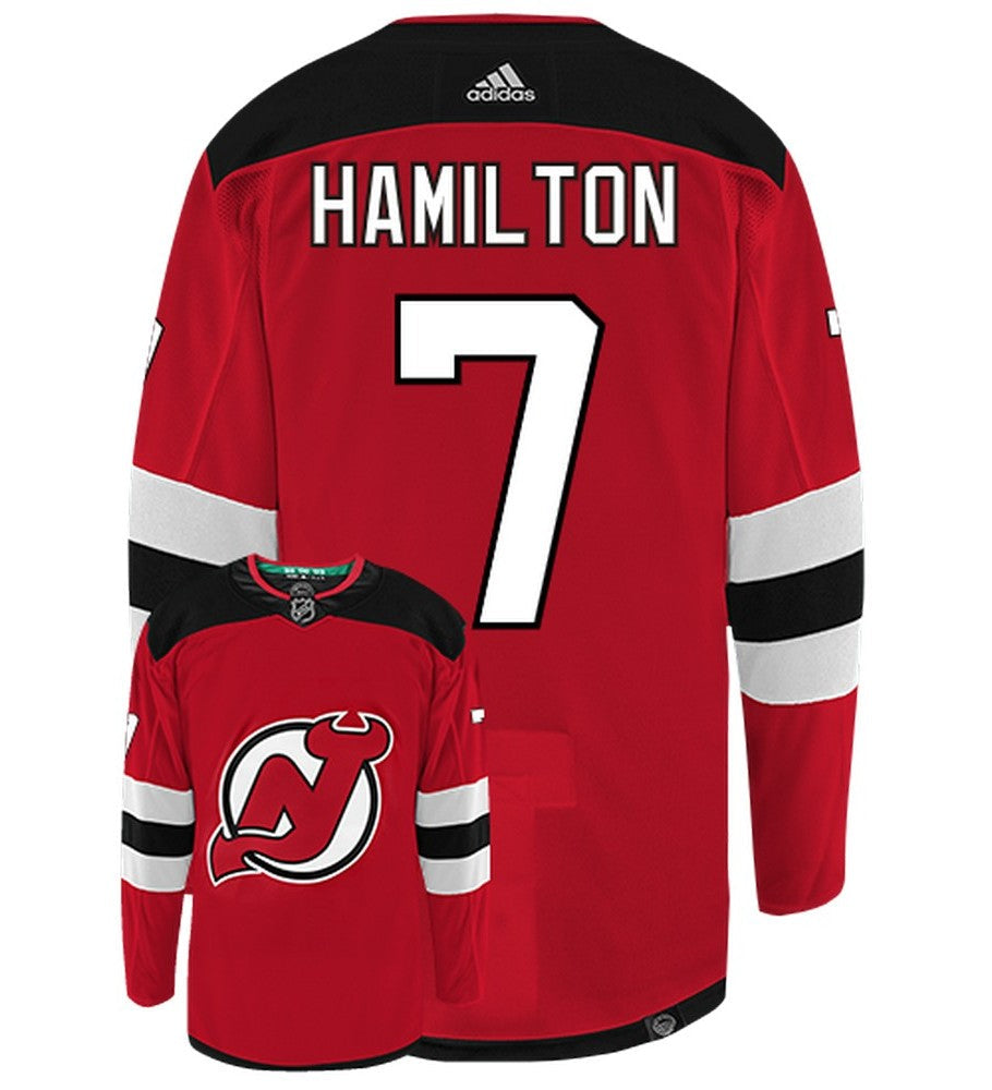 Dougie Hamilton New Jersey Devils Adidas Primegreen Authentic Home NHL Hockey Jersey - Back/Front View