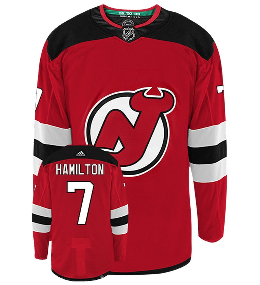 Dougie Hamilton New Jersey Devils Adidas Primegreen Authentic Home NHL Hockey Jersey - Front/Back View