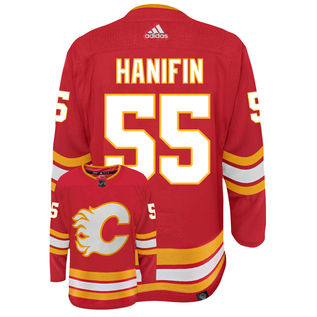 Adidas Calgary Flames No55 Noah Hanifin Green Salute to Service Stitched NHL Jersey