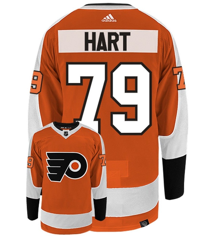 Carter Hart Philadelphia Flyers Adidas Primegreen Authentic Home NHL Hockey Jersey - Back/Front View