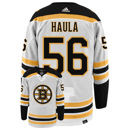 Erik Haula Boston Bruins Adidas Primegreen Authentic Away NHL Hockey Jersey - Back/Front View