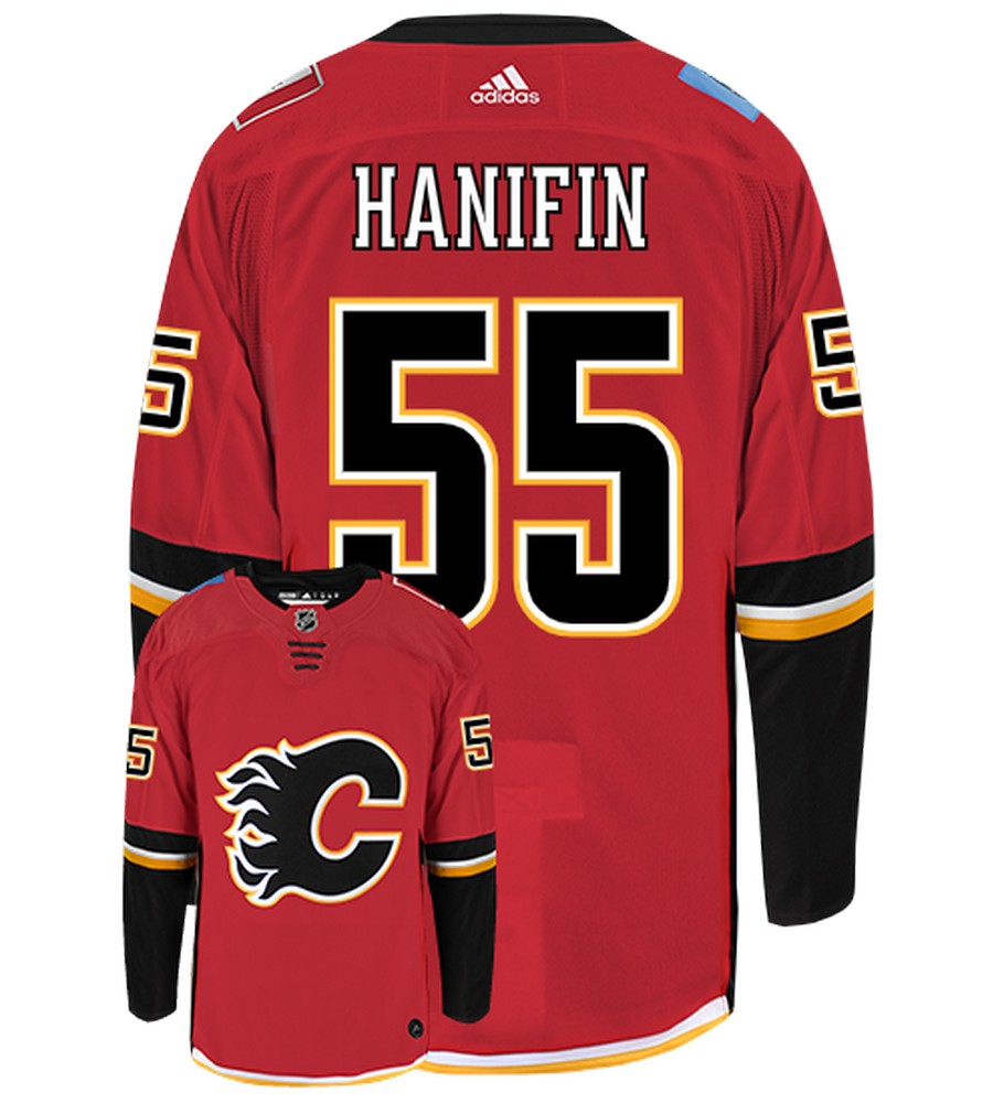 Noah Hanifin Calgary Flames Adidas Authentic Home NHL Jersey
