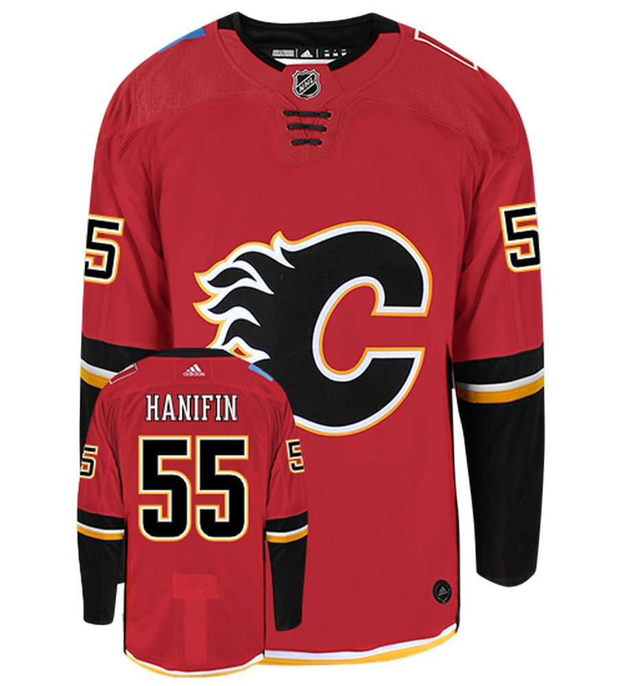 Noah Hanifin Calgary Flames Adidas Authentic Home NHL Jersey