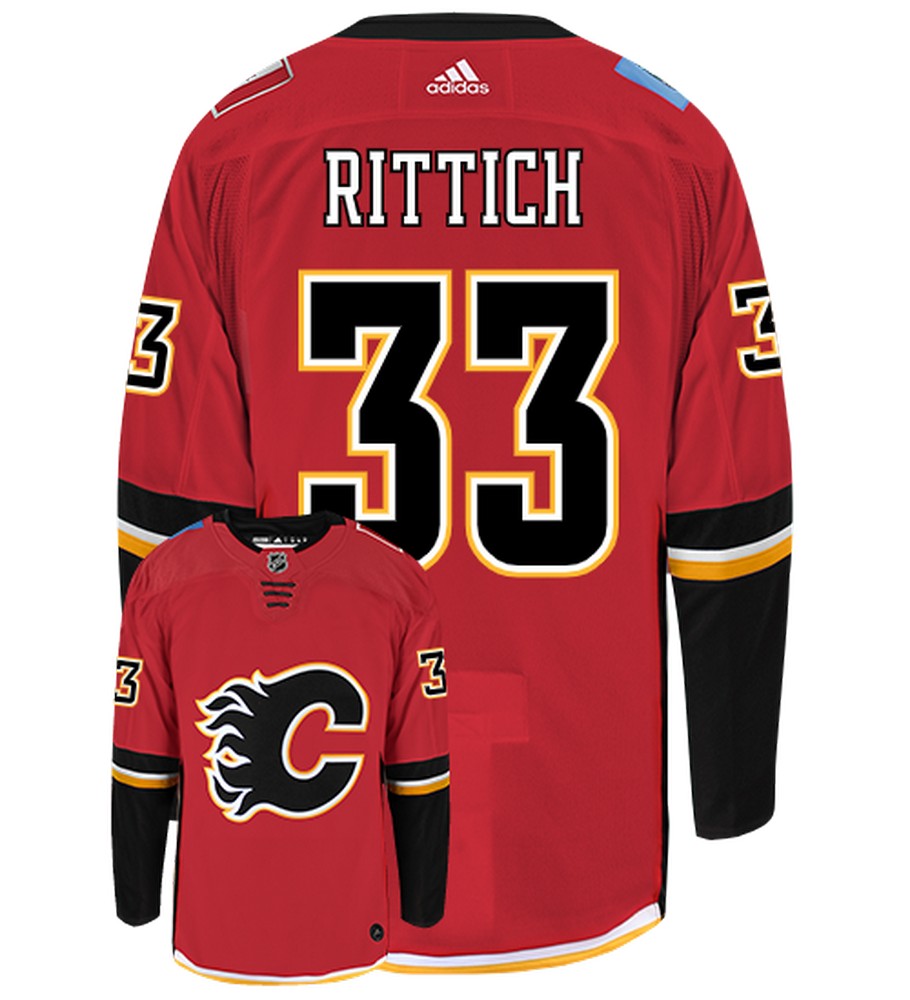 David Rittich Calgary Flames Adidas Authentic Home NHL Jersey