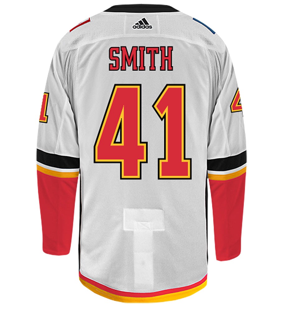 Mike Smith Calgary Flames Adidas Authentic Away NHL Hockey Jersey