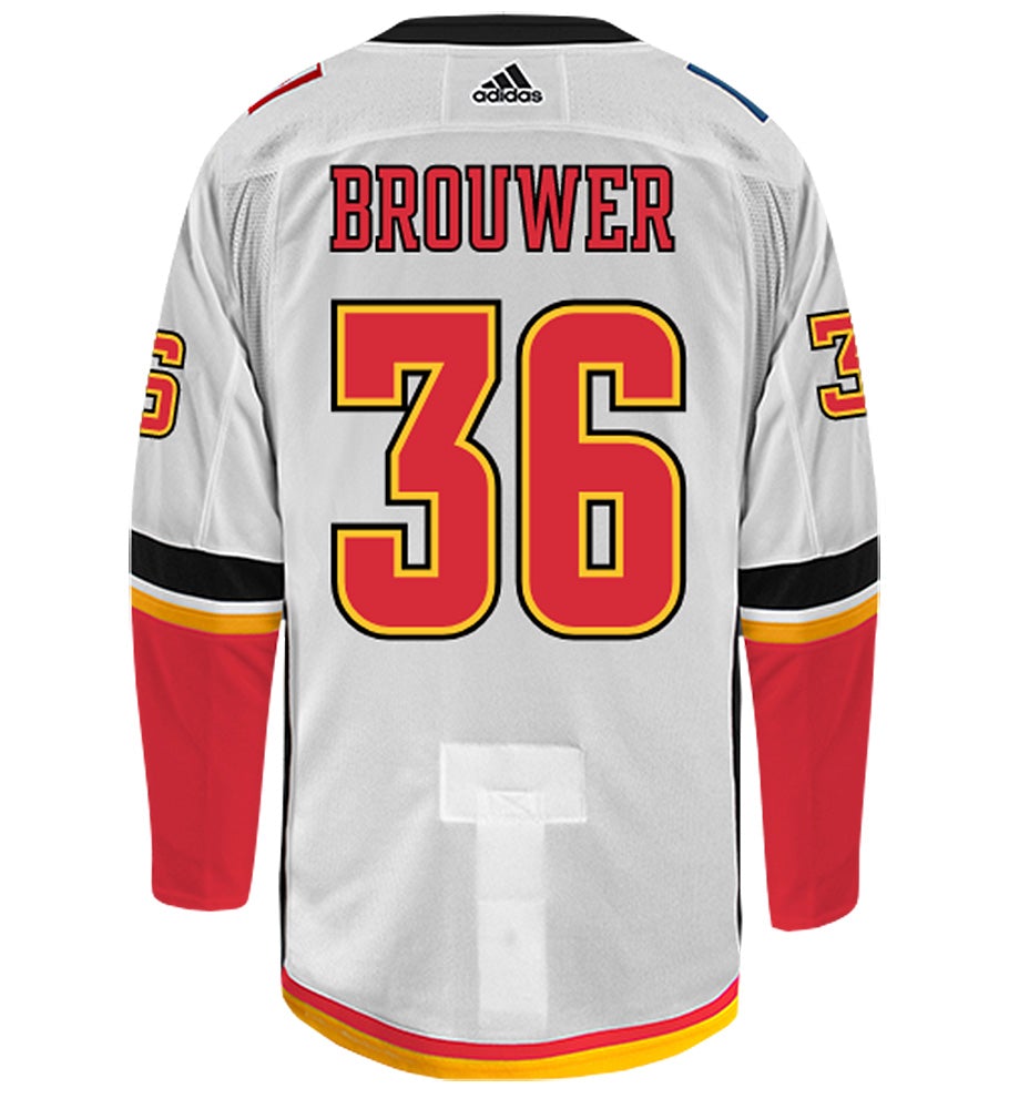 Troy Brouwer Calgary Flames Adidas Authentic Away NHL Hockey Jersey