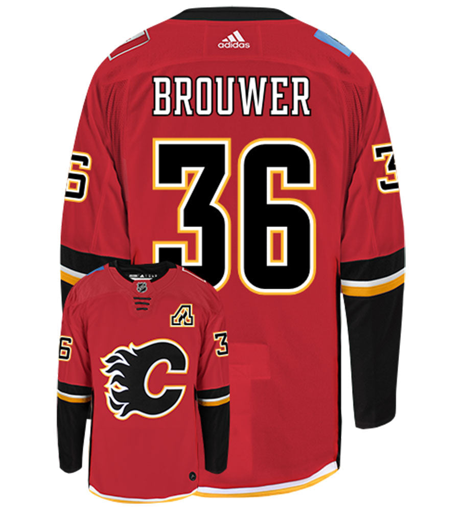 Troy Brouwer Calgary Flames Adidas Authentic Home NHL Hockey Jersey