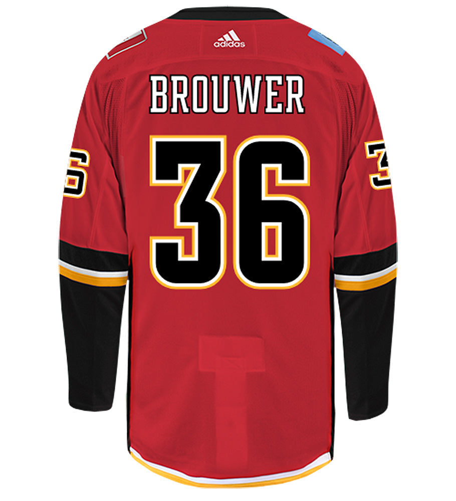 Troy Brouwer Calgary Flames Adidas Authentic Home NHL Hockey Jersey