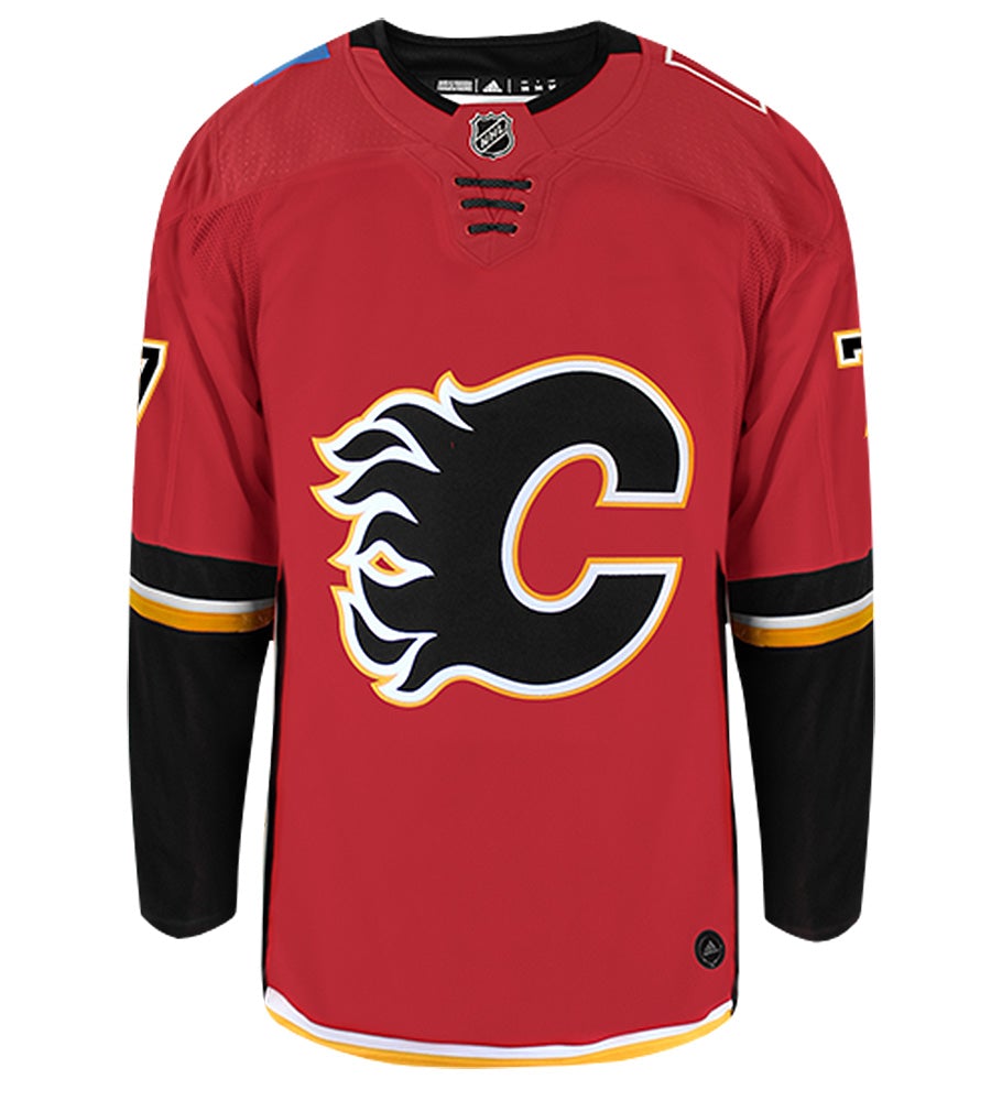 TJ Brodie Calgary Flames Adidas Authentic Home NHL Hockey Jersey