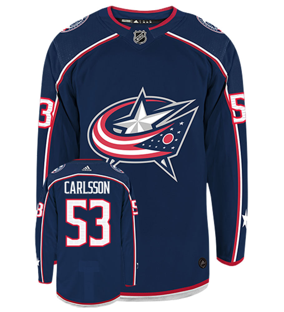 Gabriel Carlsson Columbus Blue Jackets  Adidas Authentic Home NHL Hockey Jersey