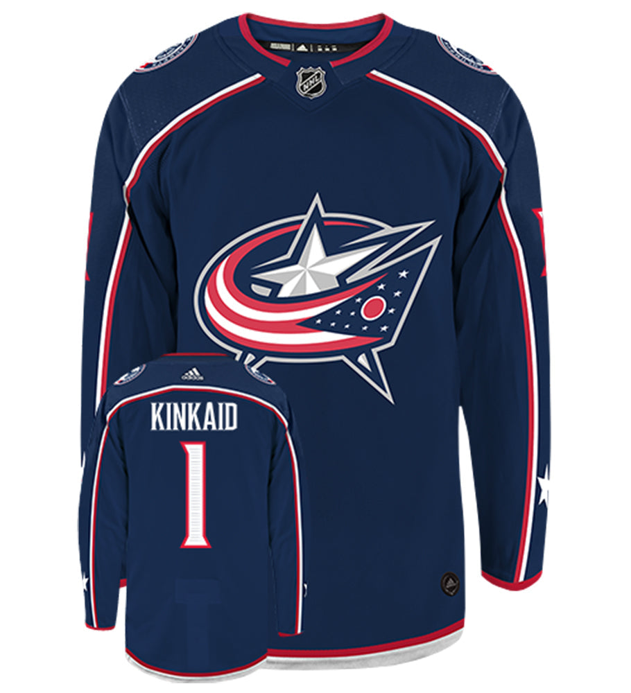 Keith Kinkaid Columbus Blue Jackets  Adidas Authentic Away NHL Hockey Jersey