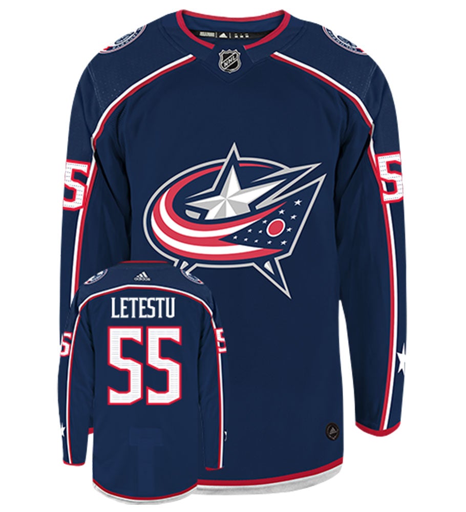 Mark Letestu Columbus Blue Jackets  Adidas Authentic Home NHL Hockey Jersey