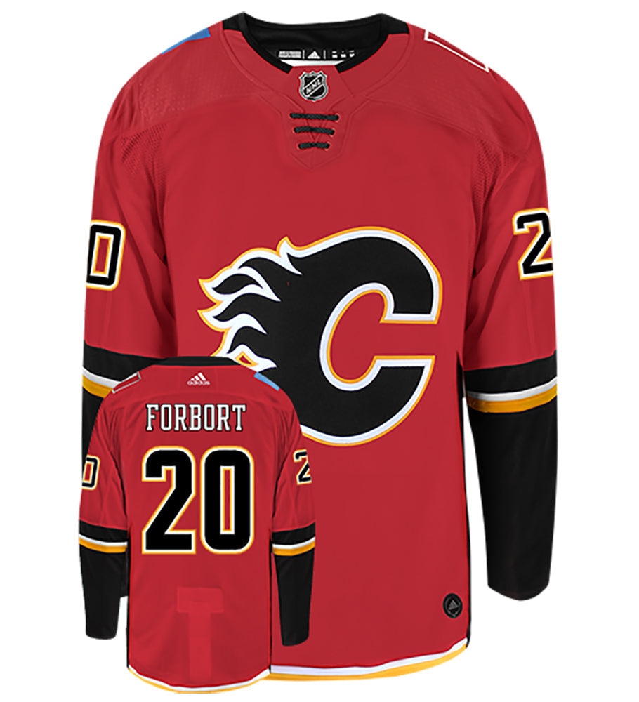 Derek Forbort Calgary Flames Adidas Authentic Home NHL Hockey Jersey