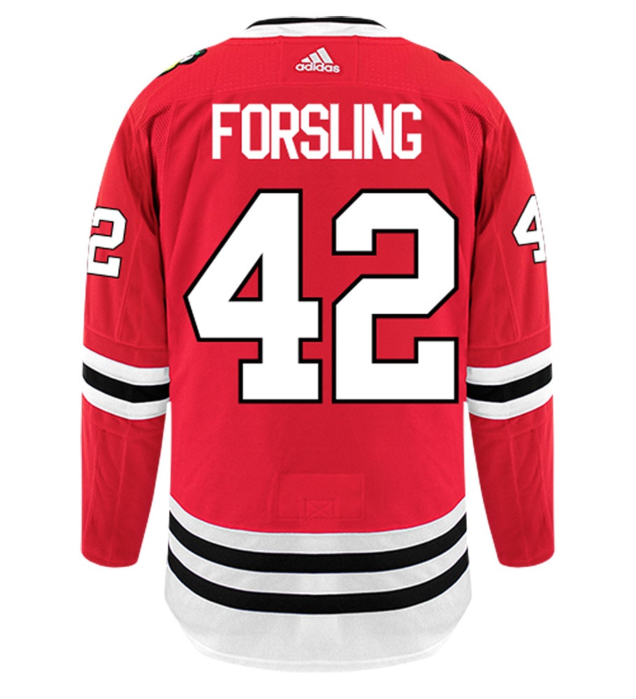 Gustav Forsling Chicago Blackhawks Adidas Authentic Home NHL Hockey Jersey
