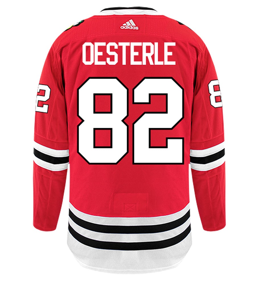 Jordan Oesterle Chicago Blackhawks Adidas Authentic Home NHL Hockey Jersey