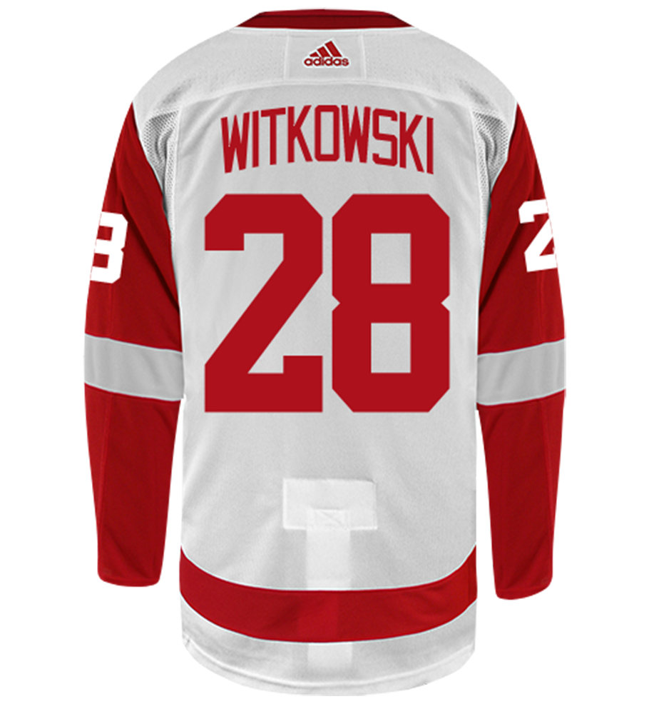 Luke Witkowski Detroit Red Wings Adidas Authentic Away NHL Hockey Jersey