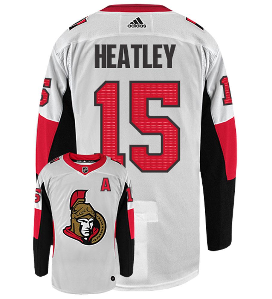 Dany Heatley Ottawa Senators Adidas Authentic Away NHL Vintage Hockey Jersey