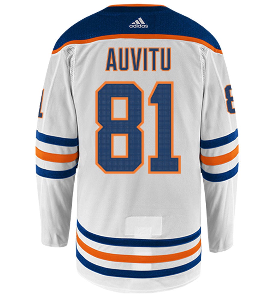 Yohann Auvitu Edmonton Oilers Adidas Authentic Away NHL Hockey Jersey