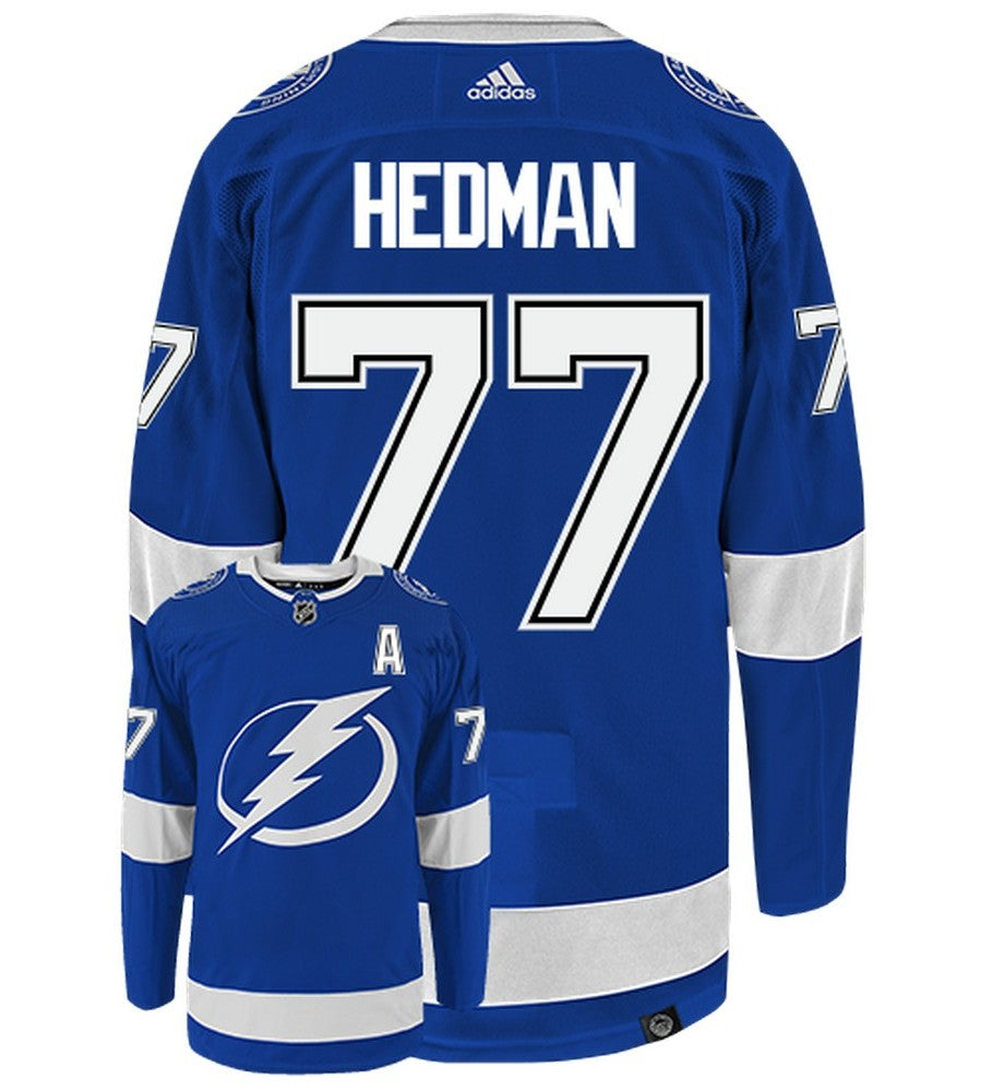Victor Hedman Tampa Bay Lightning Adidas Primegreen Authentic NHL Hockey Jersey - Back/Front View