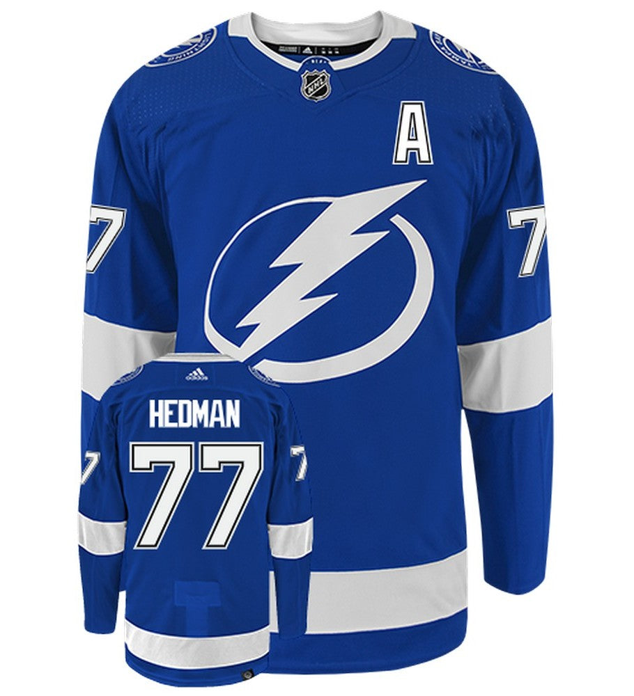 Victor Hedman Tampa Bay Lightning Adidas Primegreen Authentic NHL Hockey Jersey - Front/Back View