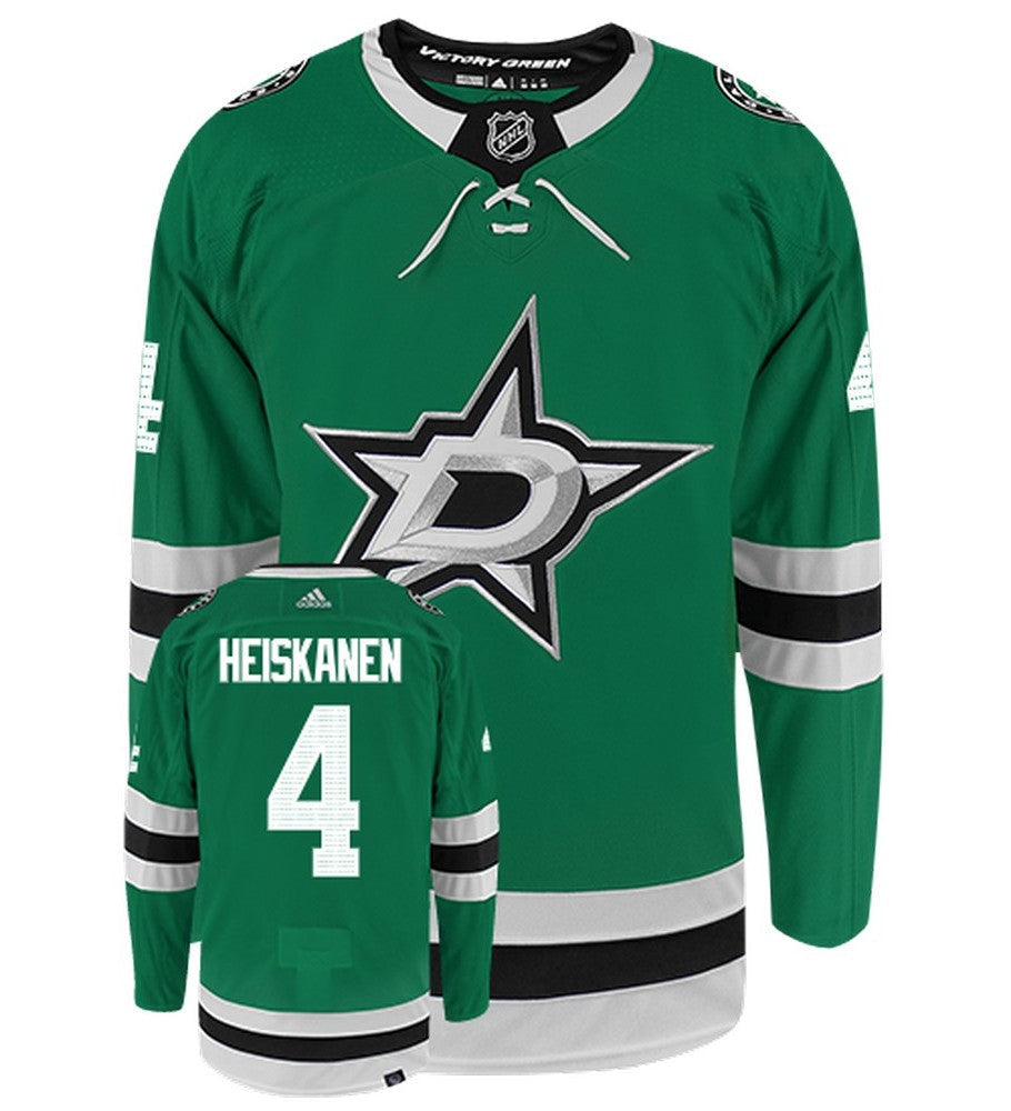 Miro Heiskanen Dallas Stars Adidas Primegreen Authentic Home NHL Hockey Jersey - Front/Back View