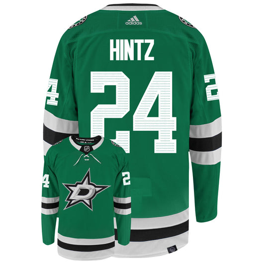 Roope Hintz Dallas Stars Adidas Primegreen Authentic Home NHL Hockey Jersey - Back/Front View