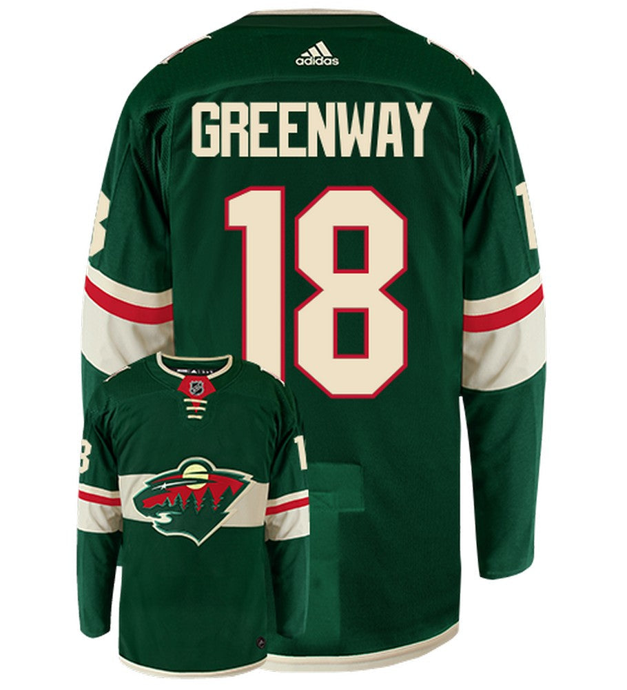 Jordan Greenway Minnesota Wild Adidas Authentic Home NHL Jersey