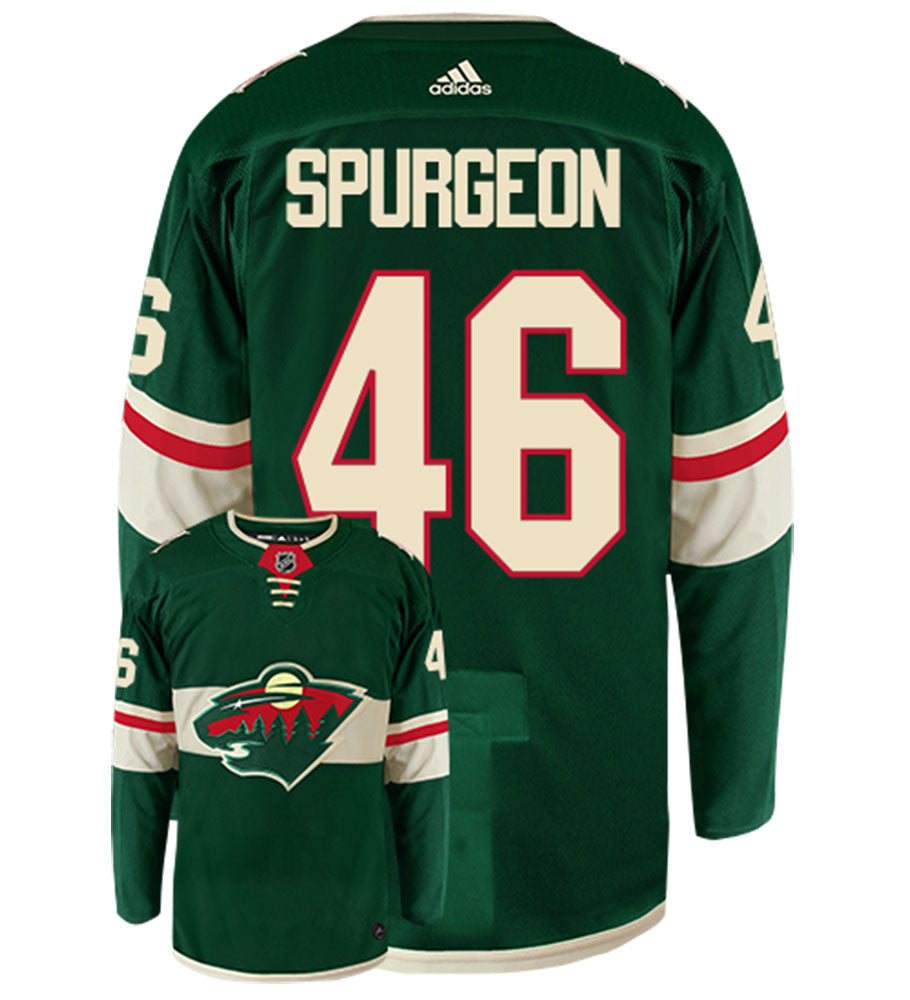 Jared Spurgeon Minnesota Wild Adidas Authentic Home NHL Hockey Jersey