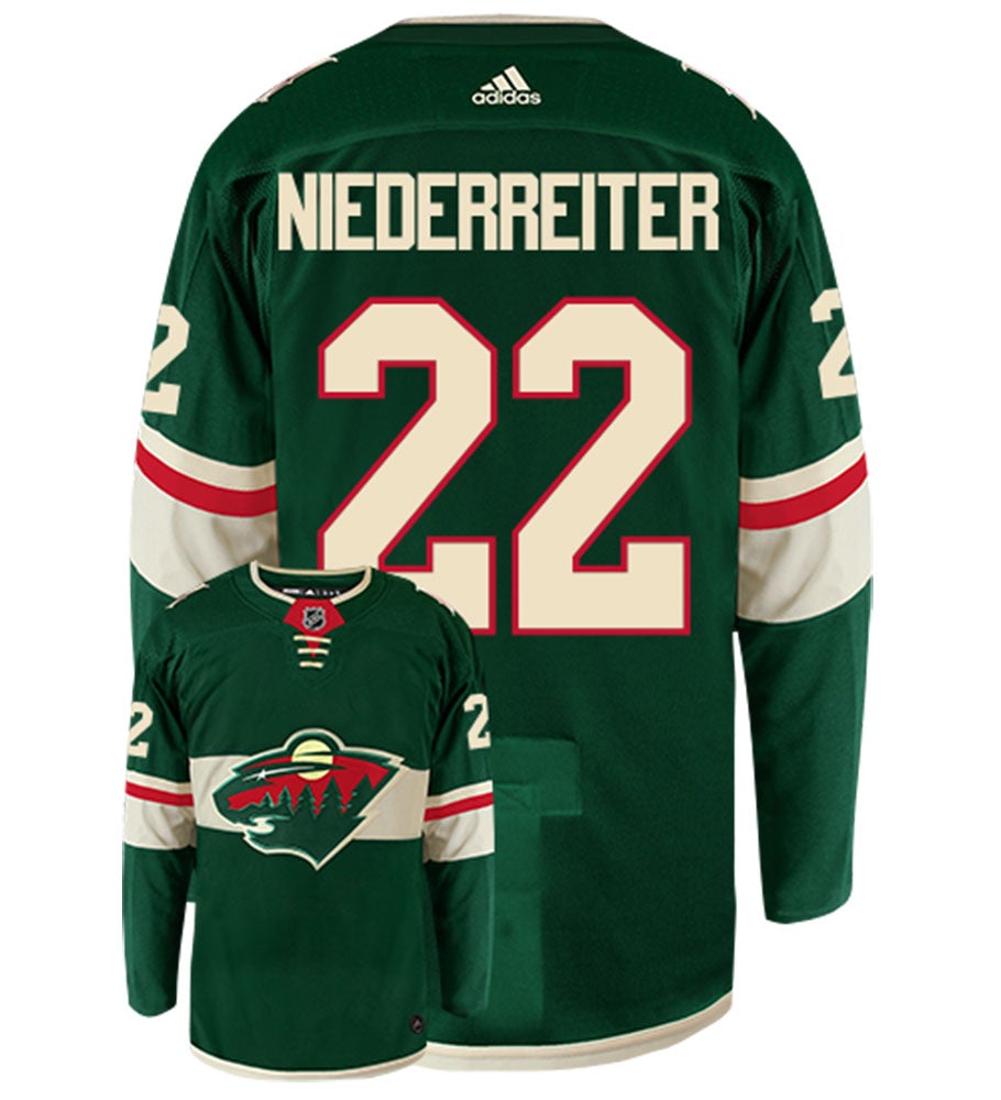 Nino Niederreiter Minnesota Wild Adidas Authentic Home NHL Hockey Jersey