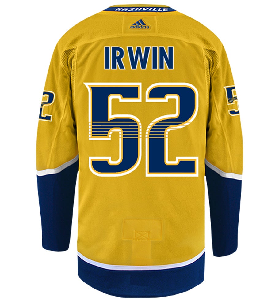 Matt Irwin Nashville Predators Adidas Authentic Home NHL Hockey Jersey