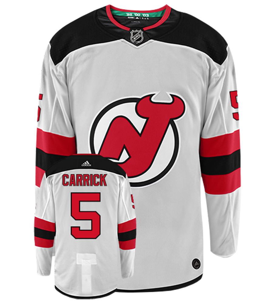 Connor Carrick New Jersey Devils Adidas Authentic Away NHL Hockey Jersey