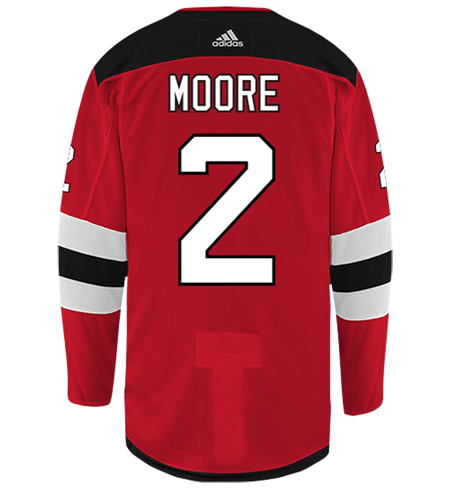 John Moore New Jersey Devils Adidas Authentic Home NHL Hockey Jersey
