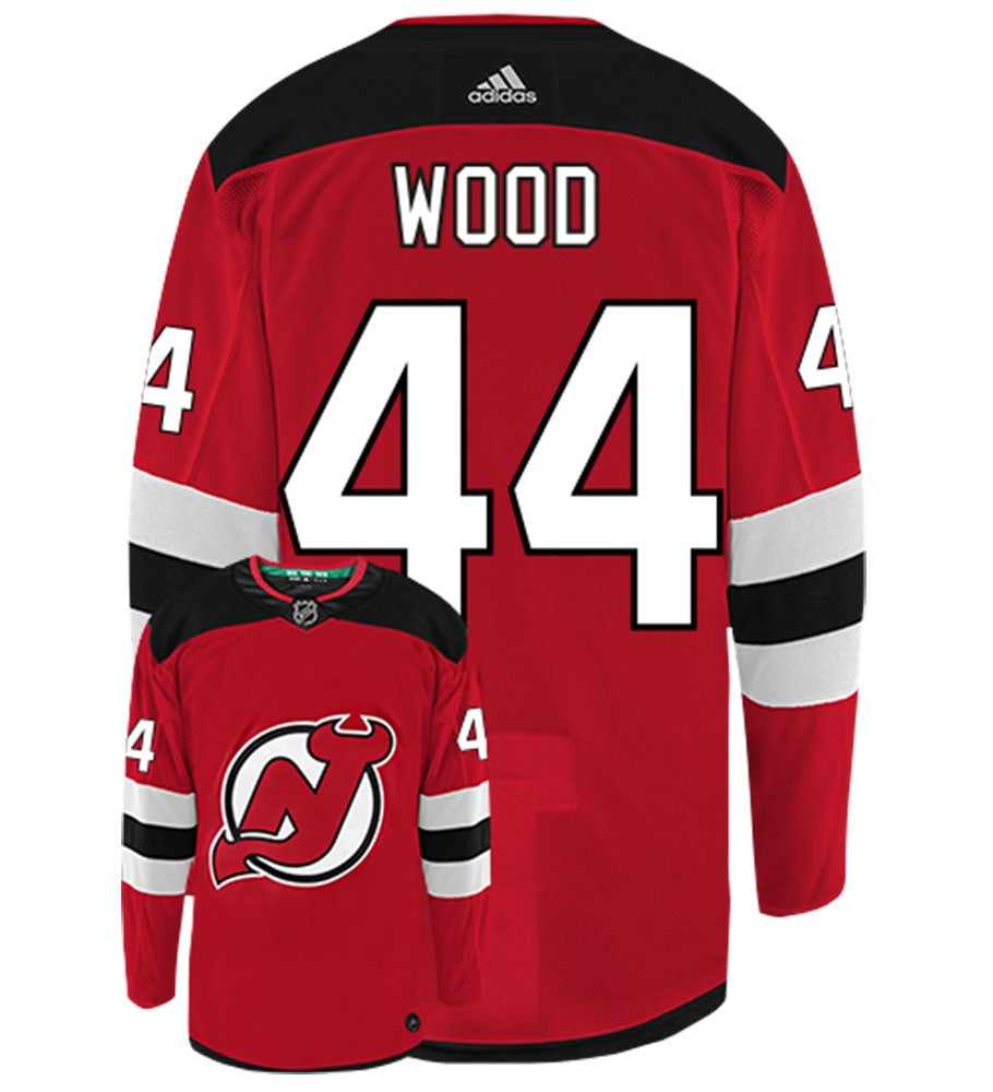 Miles Wood New Jersey Devils Adidas Authentic Home NHL Hockey Jersey