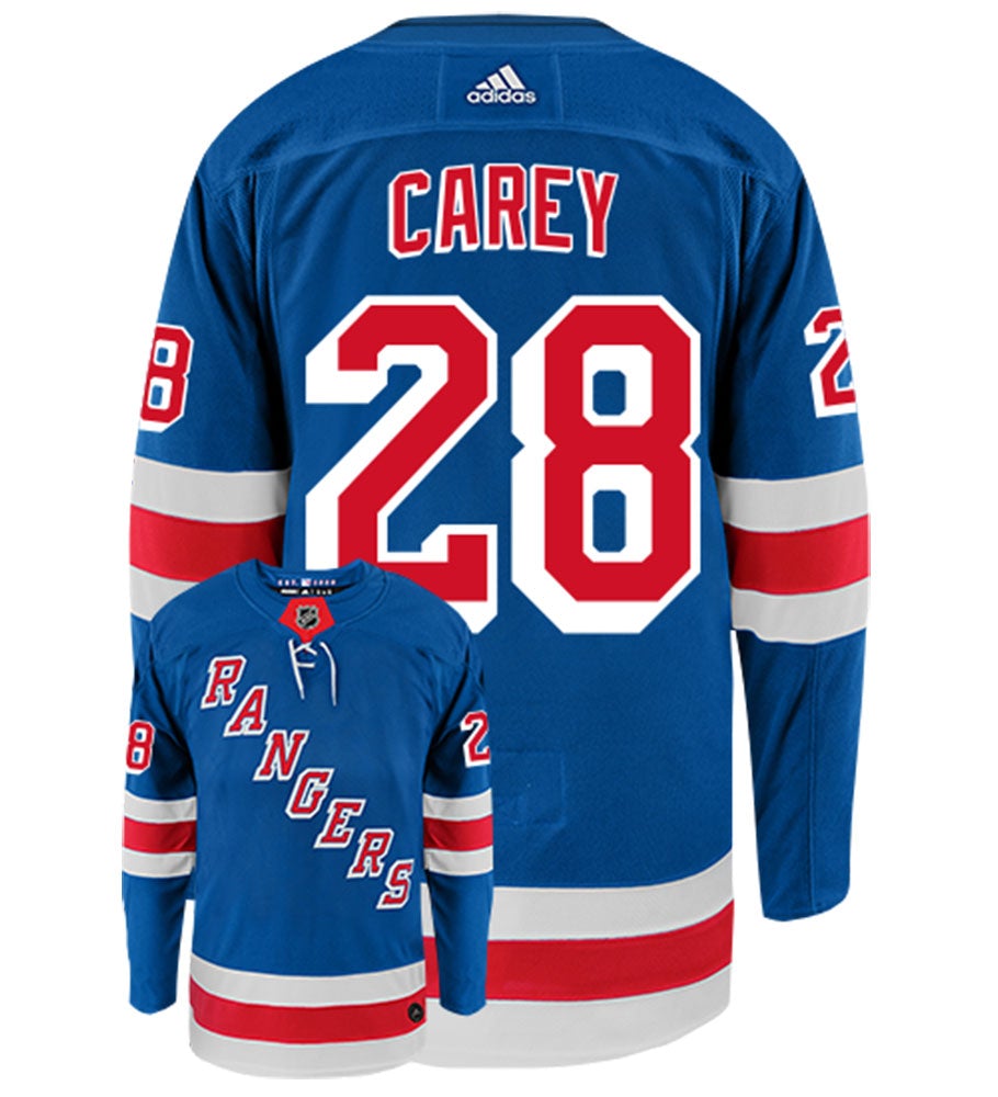 Paul Carey New York Rangers Adidas Authentic Home NHL Hockey Jersey