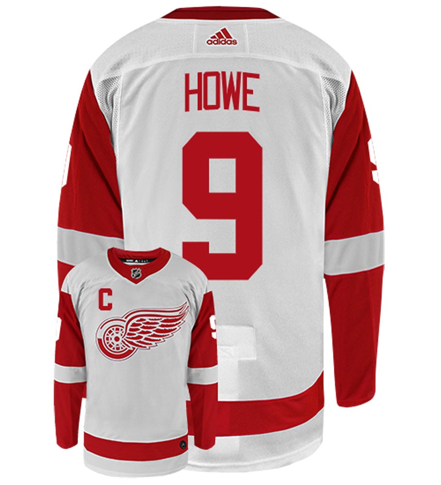 Gordie Howe Detroit Red Wings Adidas Authentic Away NHL Vintage Hockey Jersey