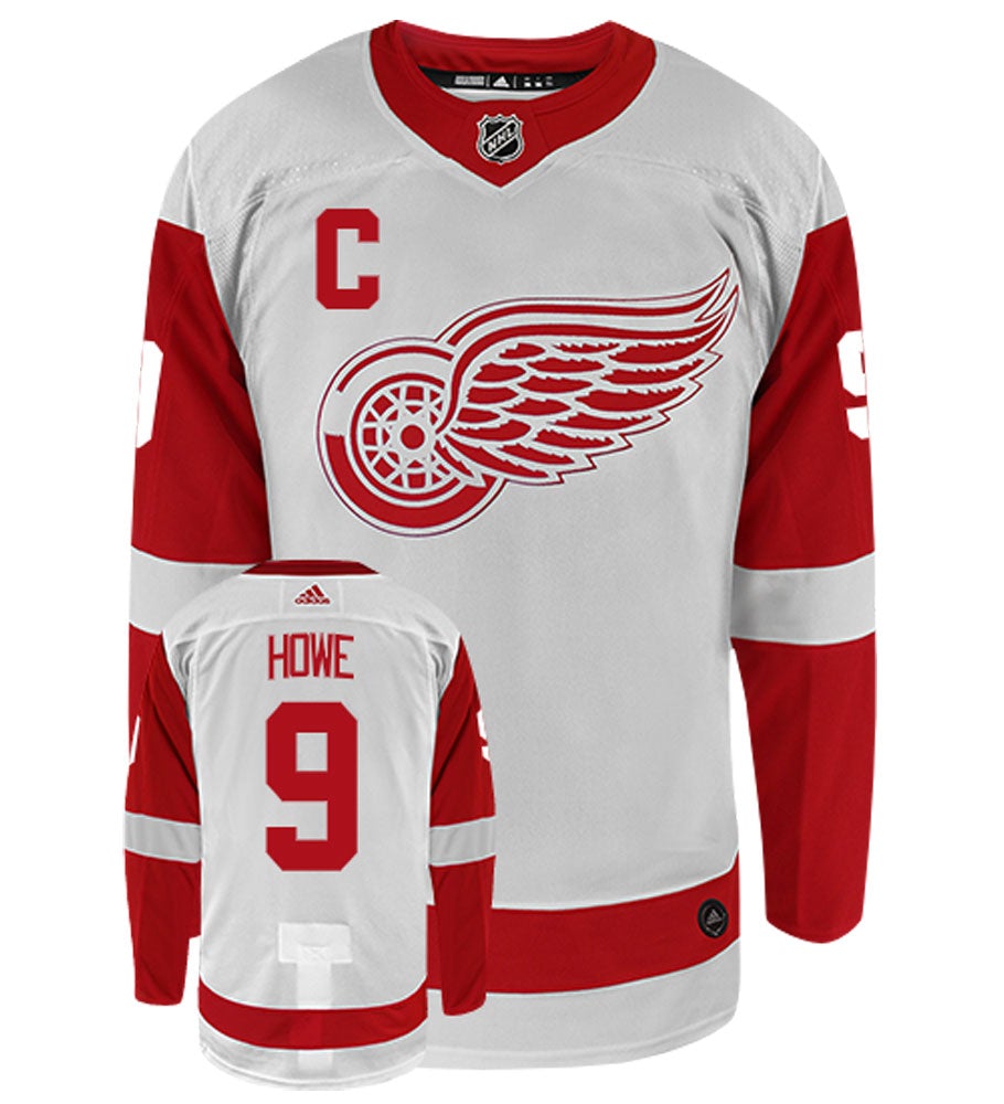 Gordie Howe Detroit Red Wings Adidas Authentic Away NHL Vintage Hockey Jersey